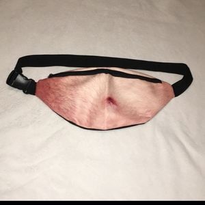 Funny hairy tummy fannypack for man